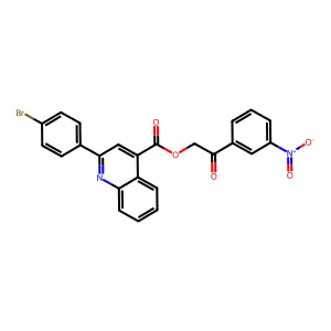 2-(3-Nitrophenyl)-2-oxoethyl 2-(4-bromophenyl)quinoline-4-carboxylate structure