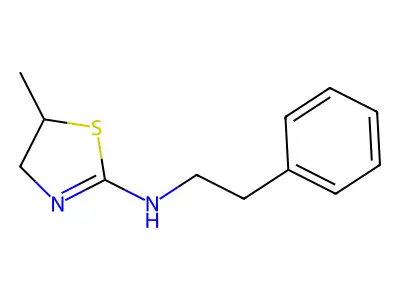 5-methyl-N-(2-phenylethyl)-4,5-dihydro-1,3-thiazol-2-amine structure