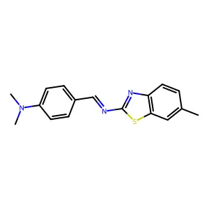 N,N-dimethyl-4-[(6-methyl-1,3-benzothiazol-2-yl)iminomethyl]aniline structure
