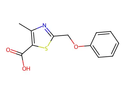 4-methyl-2-(phenoxymethyl)-1,3-thiazole-5-carboxylic Acid structure