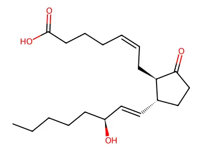 15(s)-Hydroxy-9-oxo-prosta-5,13-dienoic acid structure
