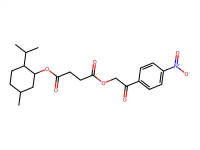 5-Methyl-2-(propan-2-yl)cyclohexyl 2-(4-nitrophenyl)-2-oxoethyl butanedioate structure