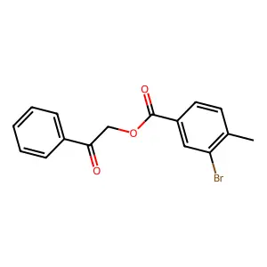 2-Oxo-2-phenylethyl 3-bromo-4-methylbenzoate structure