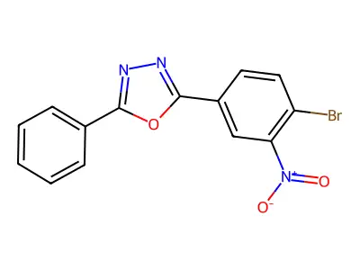 2-(4-Bromo-3-nitrophenyl)-5-phenyl-1,3,4-oxadiazole structure