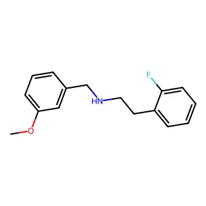 2-(2-fluorophenyl)-N-(3-methoxybenzyl)ethanamine structure