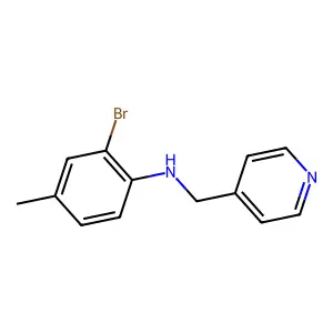 2-bromo-4-methyl-N-(pyridin-4-ylmethyl)aniline structure