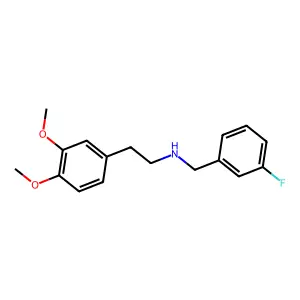2-(3,4-dimethoxyphenyl)-N-(3-fluorobenzyl)ethanamine structure