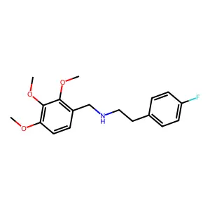 2-(4-fluorophenyl)-N-(2,3,4-trimethoxybenzyl)ethanamine structure