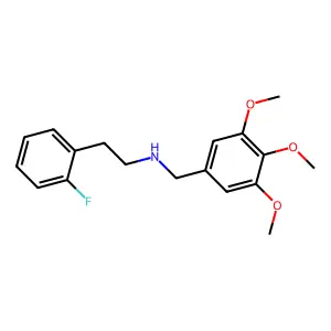 2-(2-fluorophenyl)-N-(3,4,5-trimethoxybenzyl)ethanamine structure