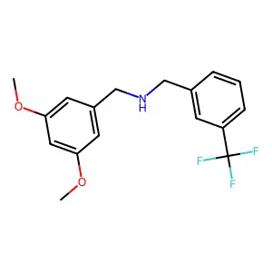 N-[(3,5-dimethoxyphenyl)methyl]-1-[3-(trifluoromethyl)phenyl]methanamine structure