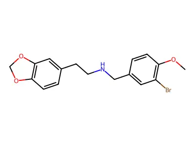 [2-(2H-1,3-benzodioxol-5-yl)ethyl][(3-bromo-4-methoxyphenyl)methyl]amine structure