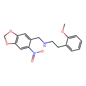 2-(2-methoxyphenyl)-N-[(6-nitro-1,3-benzodioxol-5-yl)methyl]ethanamine structure