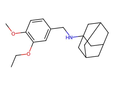 N-[(3-ethoxy-4-methoxyphenyl)methyl]adamantan-1-amine structure