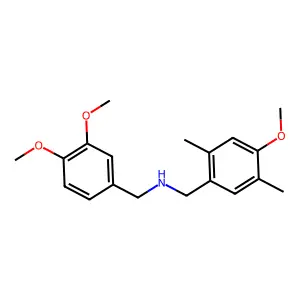 1-(3,4-dimethoxyphenyl)-N-[(4-methoxy-2,5-dimethylphenyl)methyl]methanamine structure