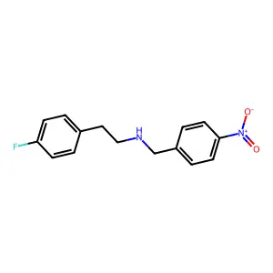 2-(4-fluorophenyl)-N-(4-nitrobenzyl)ethanamine structure
