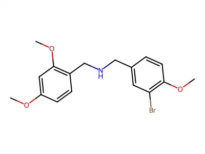 1-(3-bromo-4-methoxyphenyl)-N-[(2,4-dimethoxyphenyl)methyl]methanamine structure