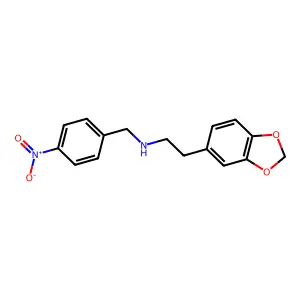 2-(1,3-benzodioxol-5-yl)-N-(4-nitrobenzyl)ethanamine structure