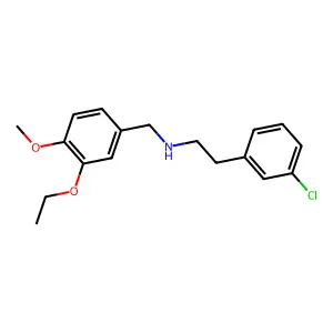 2-(3-chlorophenyl)-N-(3-ethoxy-4-methoxybenzyl)ethanamine structure