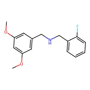[(3,5-Dimethoxyphenyl)methyl][(2-fluorophenyl)methyl]amine structure