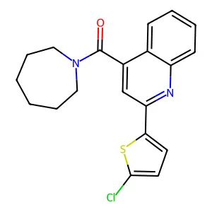(2-(5-Chloro-2-thienyl)-4-quinolinyl)(hexahydro-1H-azepin-1-yl)methanone structure