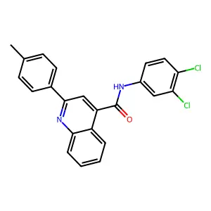 N-(3,4-dichlorophenyl)-2-(4-methylphenyl)quinoline-4-carboxamide structure