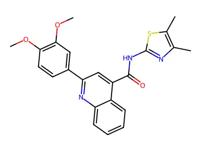 2-(3,4-dimethoxyphenyl)-N-(4,5-dimethyl-1,3-thiazol-2-yl)quinoline-4-carboxamide structure
