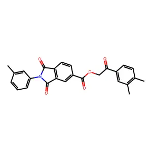 [2-(3,4-dimethylphenyl)-2-oxoethyl] 2-(3-methylphenyl)-1,3-dioxoisoindole-5-carboxylate structure