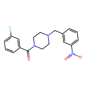 (3-Fluorophenyl)[4-(3-nitrobenzyl)piperazin-1-yl]methanone structure