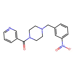 [4-[(3-Nitrophenyl)methyl]piperazin-1-yl]-pyridin-3-ylmethanone structure