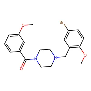 [4-[(5-Bromo-2-methoxyphenyl)methyl]piperazin-1-yl]-(3-methoxyphenyl)methanone structure