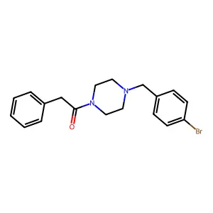 1-[4-[(4-Bromophenyl)methyl]piperazin-1-yl]-2-phenylethanone structure