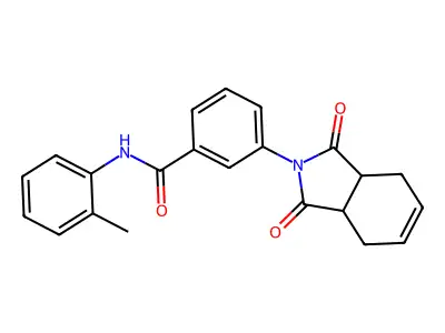 3-(1,3-dioxo-1,3,3a,4,7,7a-hexahydro-2H-isoindol-2-yl)-N-(2-methylphenyl)benzamide structure