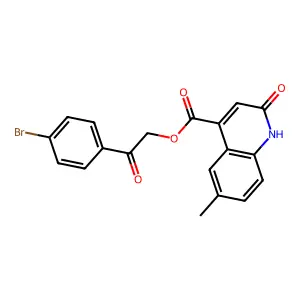 2-(4-Bromophenyl)-2-oxoethyl 2-hydroxy-6-methylquinoline-4-carboxylate structure