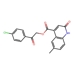 [2-(4-chlorophenyl)-2-oxoethyl] 6-methyl-2-oxo-1H-quinoline-4-carboxylate structure