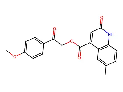 2-(4-Methoxyphenyl)-2-oxoethyl 2-hydroxy-6-methylquinoline-4-carboxylate structure