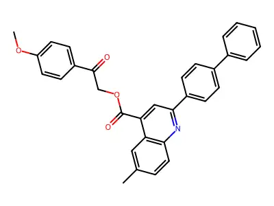 2-(4-Methoxyphenyl)-2-oxoethyl 2-(biphenyl-4-yl)-6-methylquinoline-4-carboxylate structure