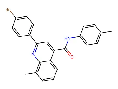2-(4-bromophenyl)-8-methyl-N-(4-methylphenyl)quinoline-4-carboxamide structure