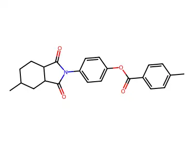 4-(5-methyl-1,3-dioxooctahydro-2H-isoindol-2-yl)phenyl 4-methylbenzoate structure