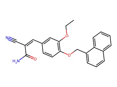 (Z)-2-cyano-3-[3-ethoxy-4-(naphthalen-1-ylmethoxy)phenyl]prop-2-enamide structure