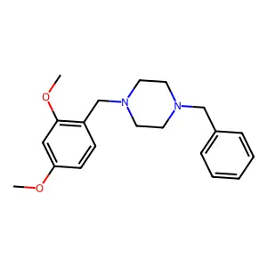 1-Benzyl-4-[(2,4-dimethoxyphenyl)methyl]piperazine structure
