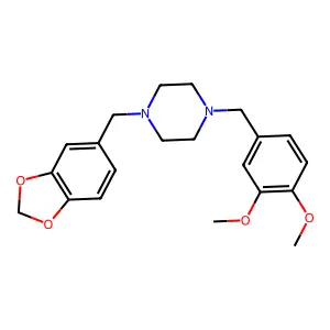 1-(1,3-Benzodioxol-5-ylmethyl)-4-[(3,4-dimethoxyphenyl)methyl]piperazine structure