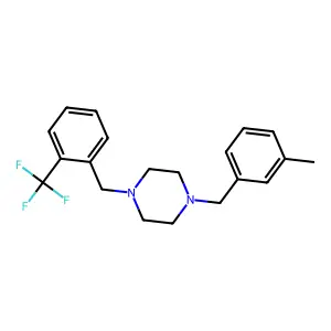 1-(3-Methylbenzyl)-4-[2-(trifluoromethyl)benzyl]piperazine structure