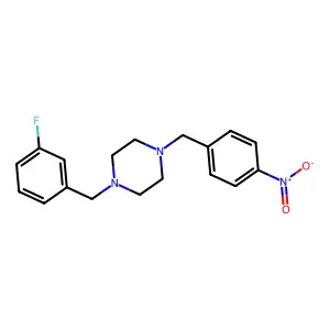 1-[(3-Fluorophenyl)methyl]-4-[(4-nitrophenyl)methyl]piperazine structure