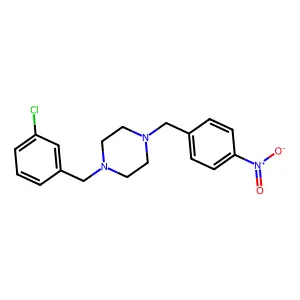 1-[(3-Chlorophenyl)methyl]-4-[(4-nitrophenyl)methyl]piperazine structure