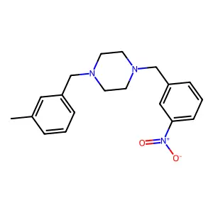 1-(3-Methylbenzyl)-4-(3-nitrobenzyl)piperazine structure