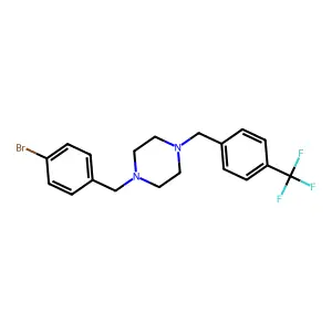 1-(4-Bromobenzyl)-4-[4-(trifluoromethyl)benzyl]piperazine structure