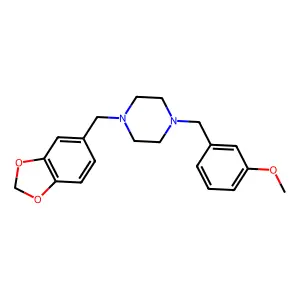 1-(1,3-Benzodioxol-5-ylmethyl)-4-[(3-methoxyphenyl)methyl]piperazine structure