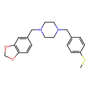 1-(1,3-Benzodioxol-5-ylmethyl)-4-[(4-methylsulfanylphenyl)methyl]piperazine structure
