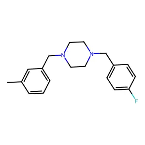 1-(4-Fluorobenzyl)-4-(3-methylbenzyl)piperazine structure