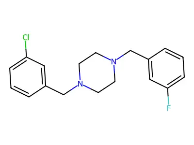 1-(3-Chlorobenzyl)-4-(3-fluorobenzyl)piperazine structure
